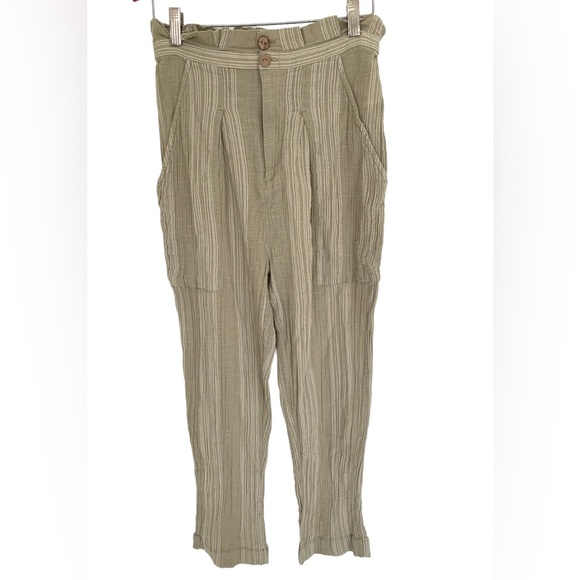 Free People Semi Sweet Cropped Pants Sage Green Size XS - Picture 4 of 8